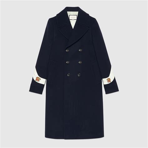 gucci fw18 wool coat|indigo wool gucci cashmere coat.